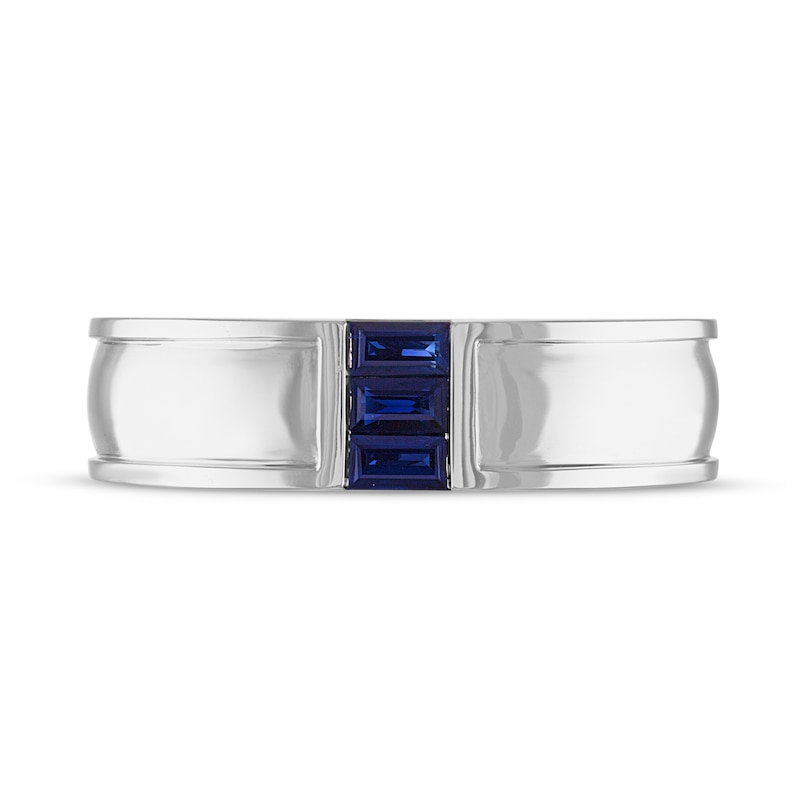 Main Image 3 of Previously Owned Vera Wang WISH Natural Blue Sapphire Men's Band 14K White Gold