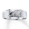 Thumbnail Image 1 of Previously Owned Men's Diamond Band 1/10 ct tw Round-cut 10K White Gold