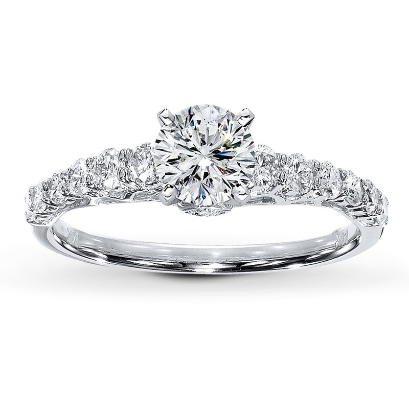 Main Image 3 of Previously Owned Diamond Ring Setting 3/8 ct tw Round-cut 14K White Gold