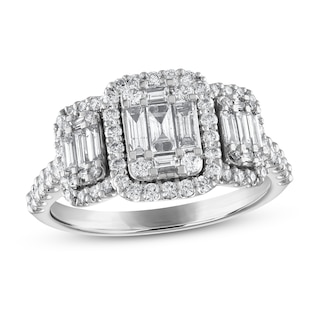 Previously Owned Diamond Engagement Ring 1 ct tw Baguette/Round 14K ...