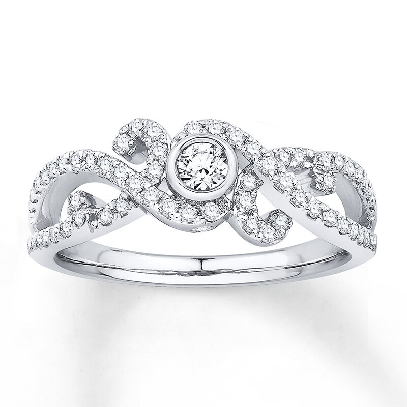 Main Image 1 of Previously Owned Diamond Ring 1/2 carat tw Round-cut 14K White Gold