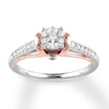 Thumbnail Image 1 of Previously Owned Diamond Promise Ring 1/4 ct tw Round 10K Two-Tone Gold