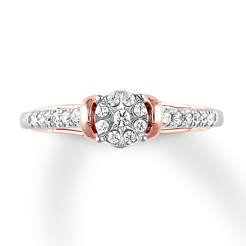 Main Image 2 of Previously Owned Diamond Promise Ring 1/4 ct tw Round 10K Two-Tone Gold