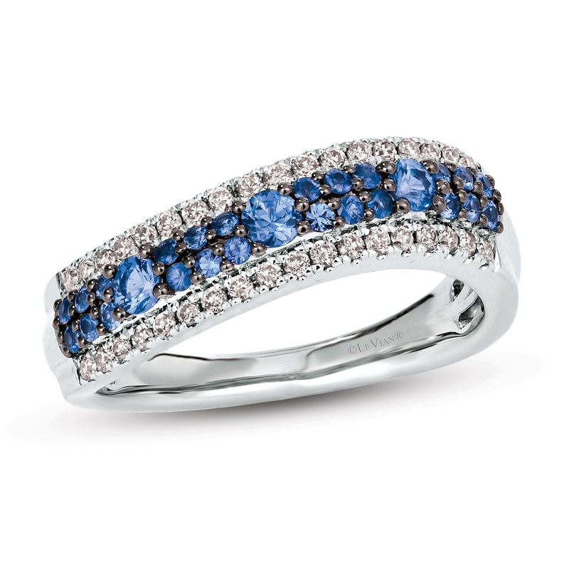Main Image 1 of Previously Owned Le Vian Natural Sapphire Ring 1/5 ct tw Diamonds 14K Vanilla Gold