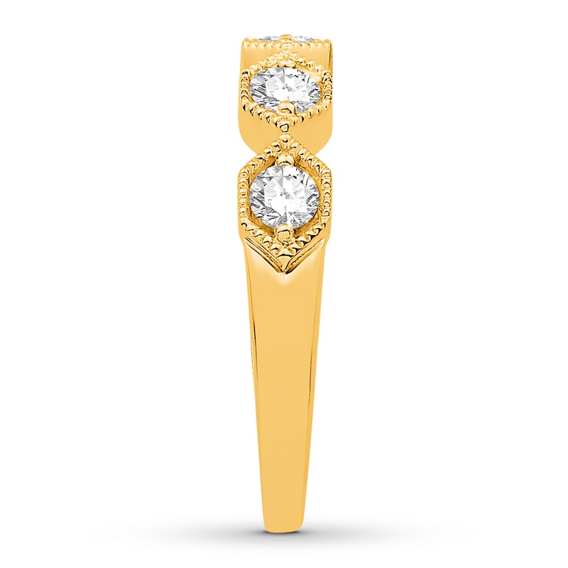 Main Image 3 of Previously Owned Diamond Anniversary Ring 1/2 ct tw Round-cut 10K Yellow Gold