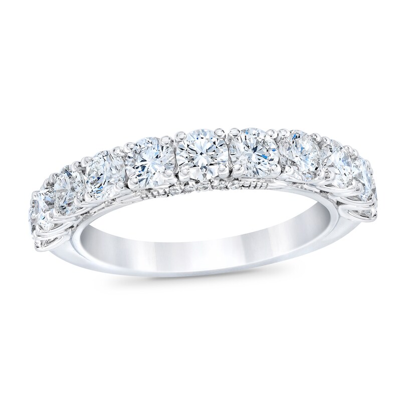 Main Image 1 of Previously Owned Royal Asscher Annemarie Diamond Wedding Band 1 3/4 ct tw Round 14K White Gold