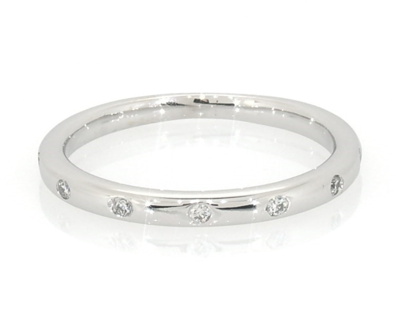 Main Image 1 of Previously Owned Diamond Anniversary Ring 1/20 ct tw 14K White Gold