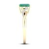 Thumbnail Image 3 of Previously Owned Natural Emerald Ring 1/20 ct tw Diamonds 10K Yellow Gold