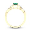 Thumbnail Image 4 of Previously Owned Natural Emerald Ring 1/20 ct tw Diamonds 10K Yellow Gold