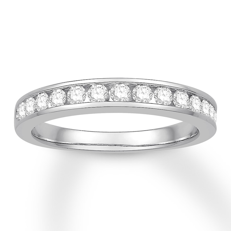 Main Image 1 of Previously Owned Colorless Diamond Wedding Band 1/2 carat tw 14K White Gold