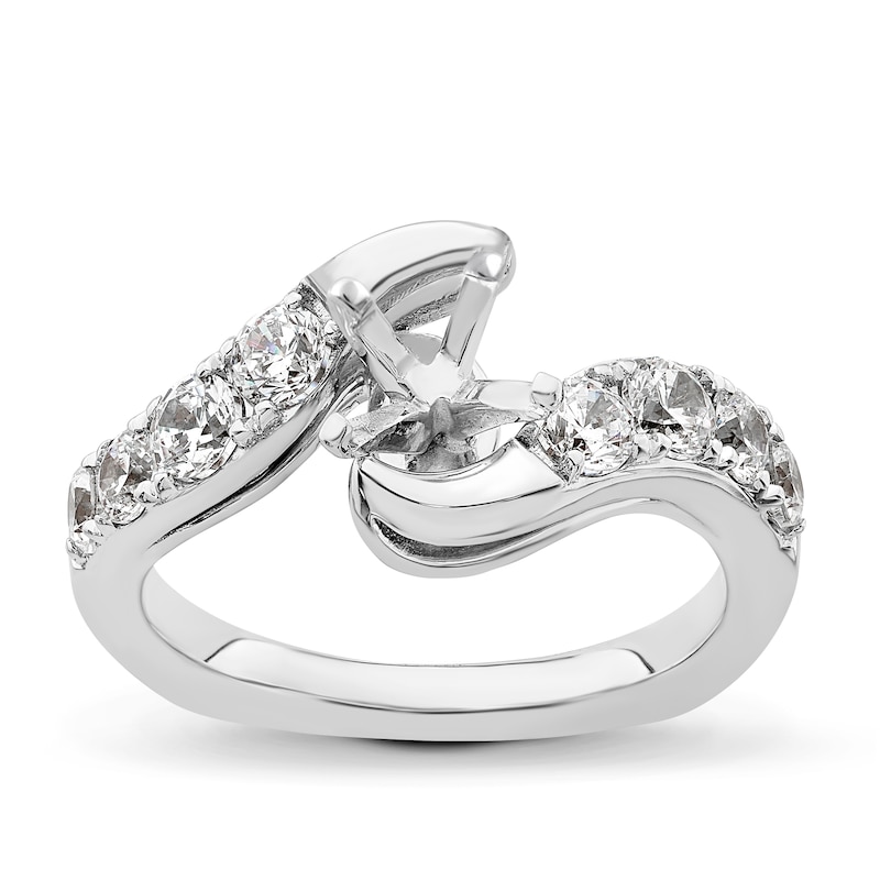 Main Image 1 of Previously Owned Diamond Engagement Ring Setting 7/8 ct tw Round 18K White Gold