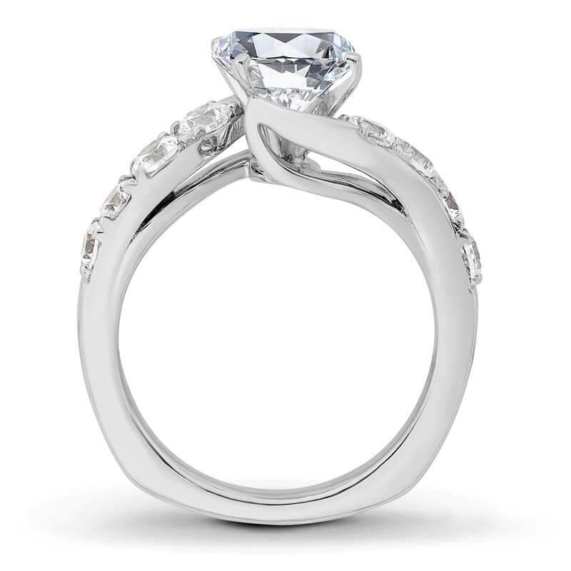 Main Image 2 of Previously Owned Diamond Engagement Ring Setting 7/8 ct tw Round 18K White Gold
