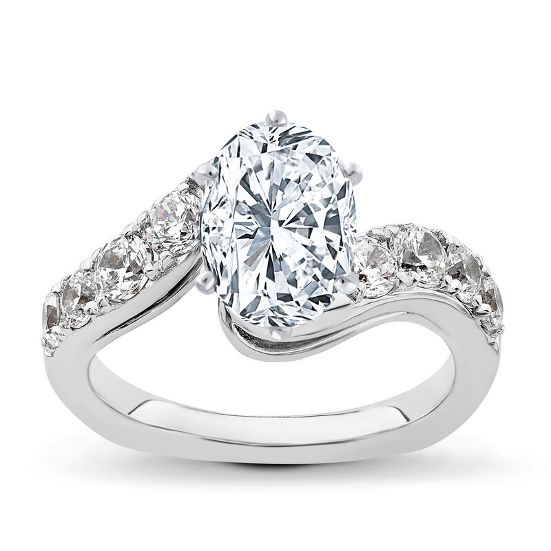 Main Image 3 of Previously Owned Diamond Engagement Ring Setting 7/8 ct tw Round 18K White Gold