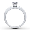 Thumbnail Image 2 of Previously Owned Colorless Diamond Ring Setting 1/2 ct tw Princess-cut 14K Gold