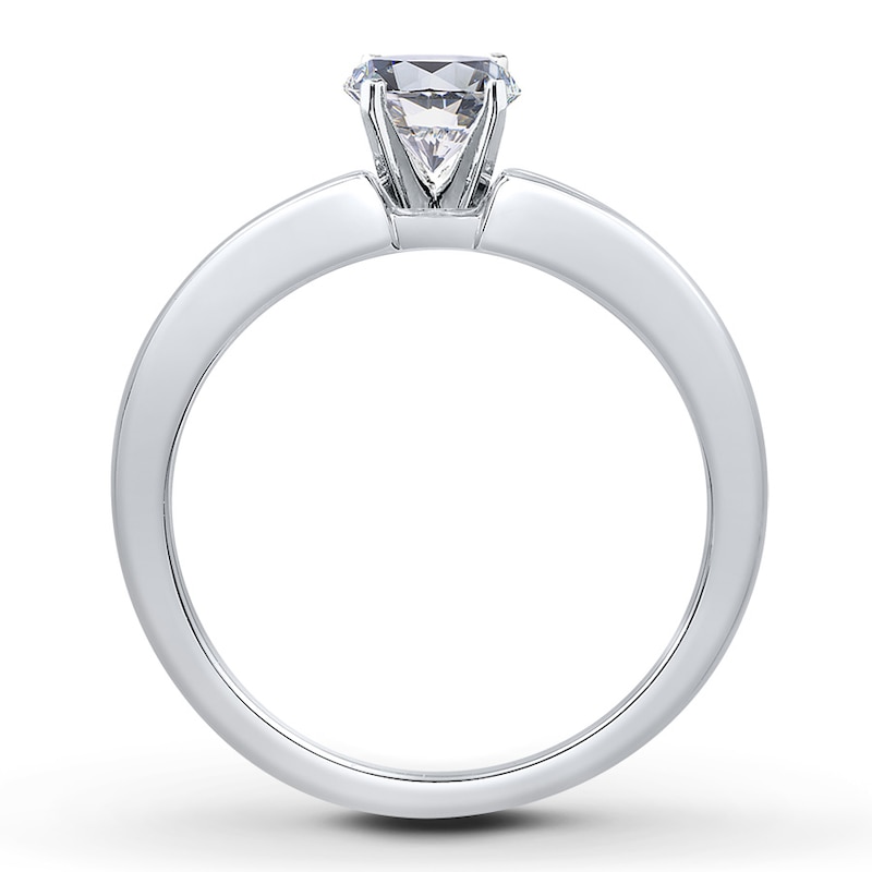 Main Image 2 of Previously Owned Colorless Diamond Ring Setting 1/2 ct tw Princess-cut 14K Gold
