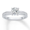 Thumbnail Image 3 of Previously Owned Colorless Diamond Ring Setting 1/2 ct tw Princess-cut 14K Gold