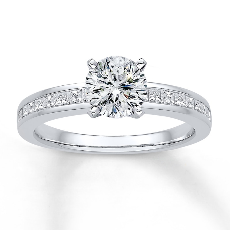 Main Image 3 of Previously Owned Colorless Diamond Ring Setting 1/2 ct tw Princess-cut 14K Gold