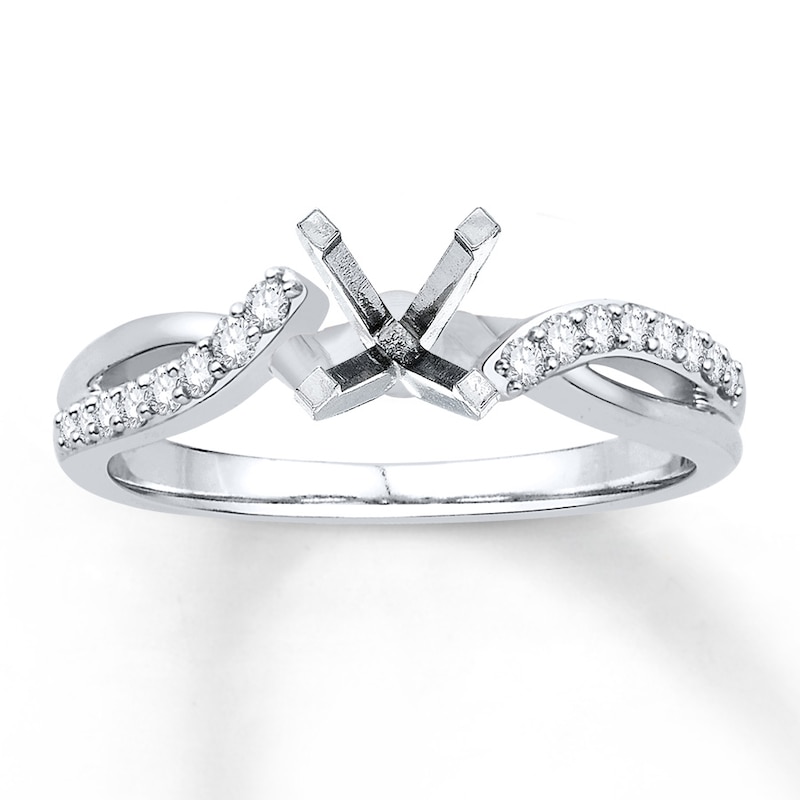 Main Image 1 of Previously Owned Diamond Engagement Ring Setting 1/5 ct tw Round 14K White Gold