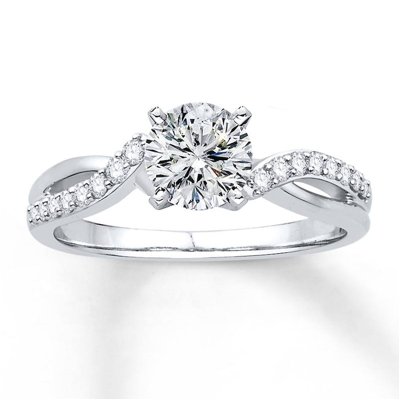 Main Image 3 of Previously Owned Diamond Engagement Ring Setting 1/5 ct tw Round 14K White Gold