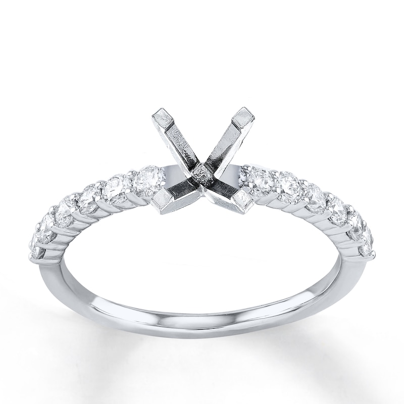 Main Image 1 of Previously Owned Diamond Ring Setting 3/8 carat tw Round 14K White Gold