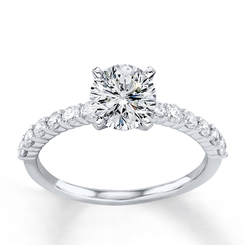 Main Image 3 of Previously Owned Diamond Ring Setting 3/8 carat tw Round 14K White Gold