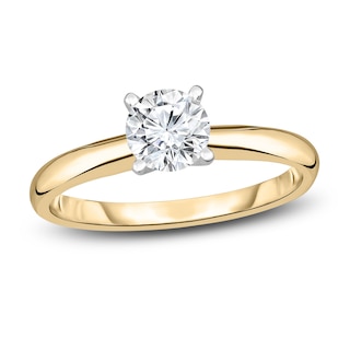 Diamond Solitaire Engagement Ring 1/5 ct tw Round 14K Yellow Gold (I2/I)