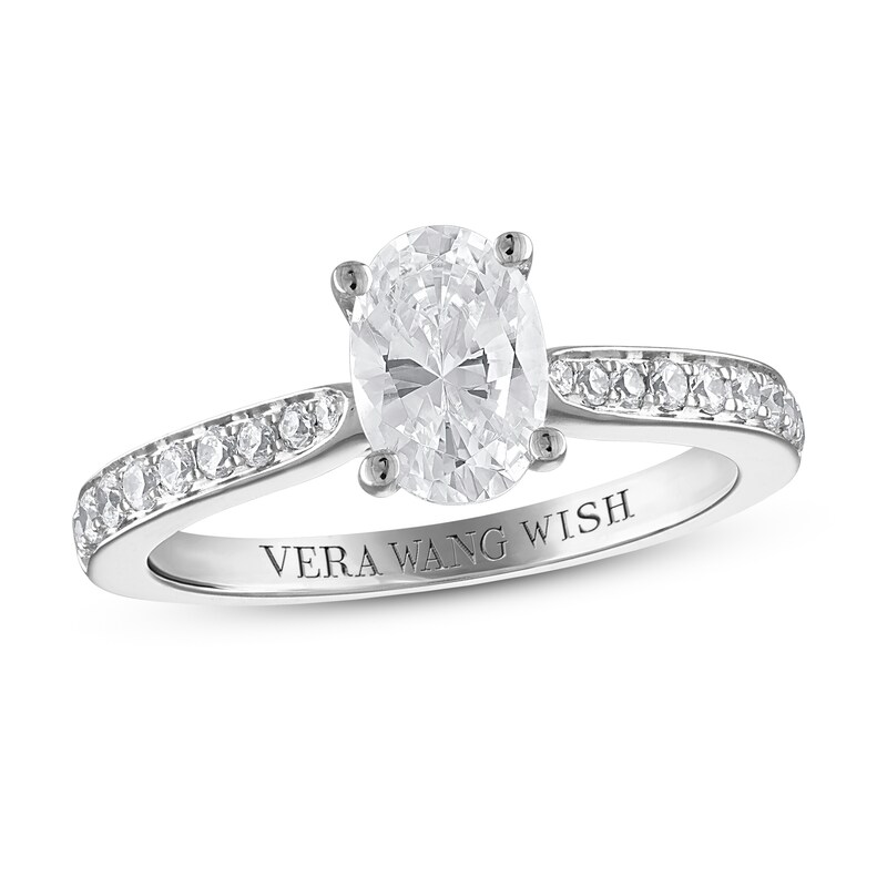 Main Image 1 of Previously Owned Vera Wang WISH Diamond Engagement Ring 1-1/5 ct tw Round 14K White Gold