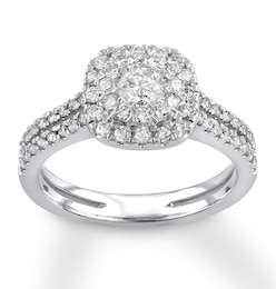 Previously Owned Diamond Engagement Ring 7/8 ct tw Round 14K White Gold