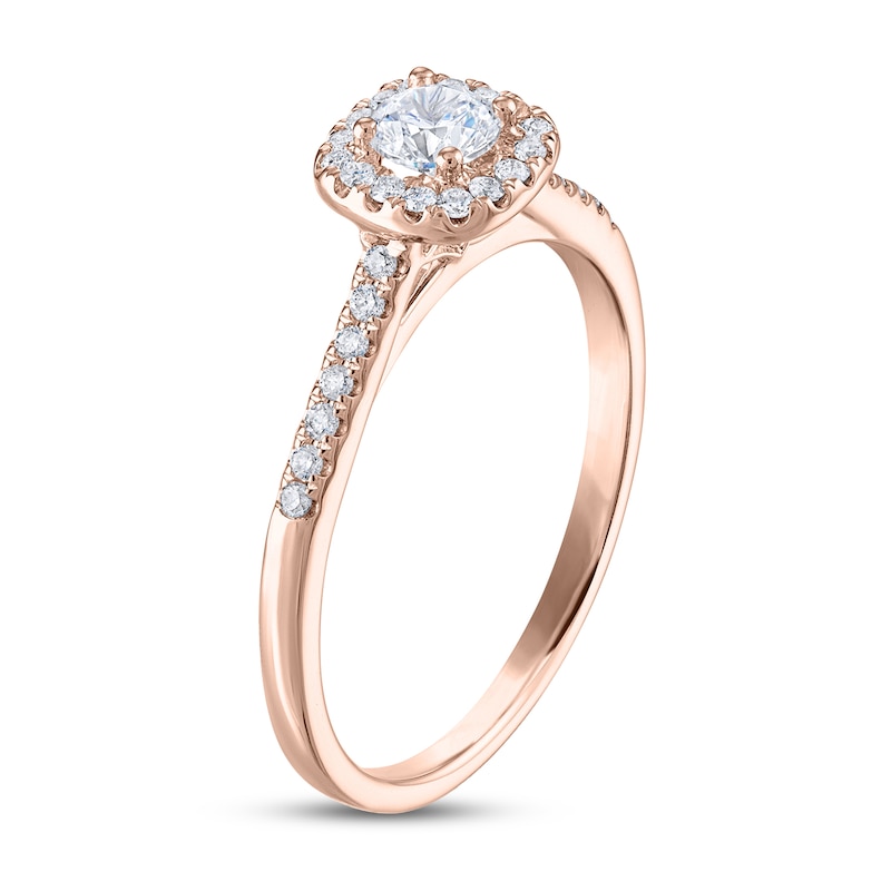 Main Image 2 of Previously Owned Diamond Engagement Ring 3/8 ct tw Round 14K Rose Gold