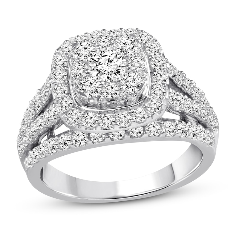 Main Image 1 of Previously Owned Diamond Engagement Ring 2 ct tw Round-cut 14K White Gold