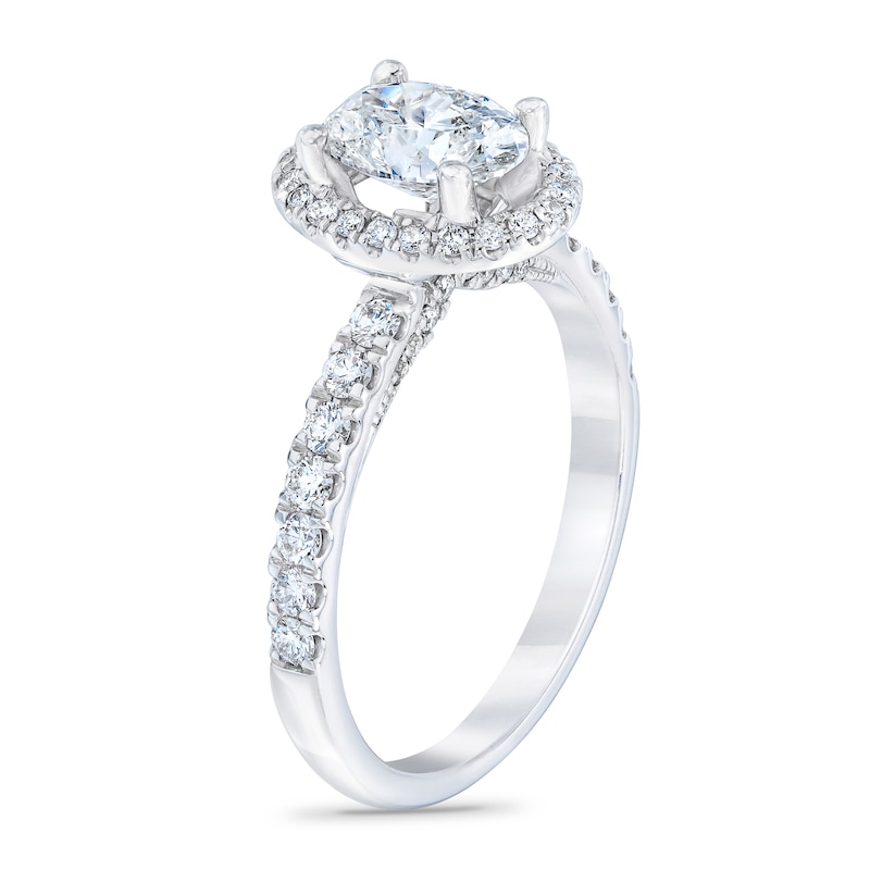 Main Image 2 of Previously Owned Royal Asscher Letizia Diamond Engagement Ring 1 1/2 ct tw Oval 14K White Gold