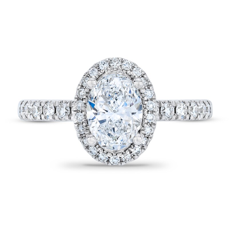 Main Image 3 of Previously Owned Royal Asscher Letizia Diamond Engagement Ring 1 1/2 ct tw Oval 14K White Gold