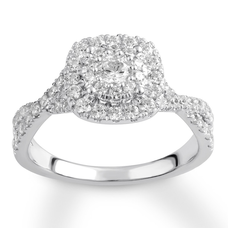 Main Image 1 of Previously Owned Diamond Engagement Ring 1 ct tw Round-cut 14K White Gold