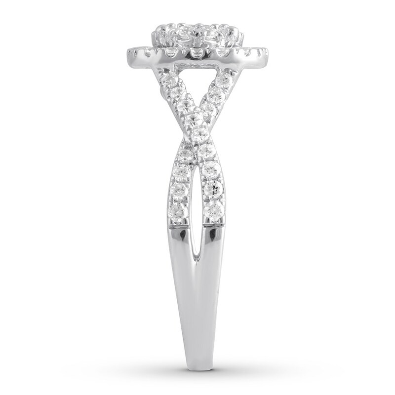 Main Image 3 of Previously Owned Diamond Engagement Ring 1 ct tw Round-cut 14K White Gold