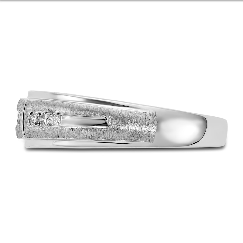 Main Image 2 of Previously Owned Men's Diamond Wedding Band 1/5 ct tw Round 10K White Gold