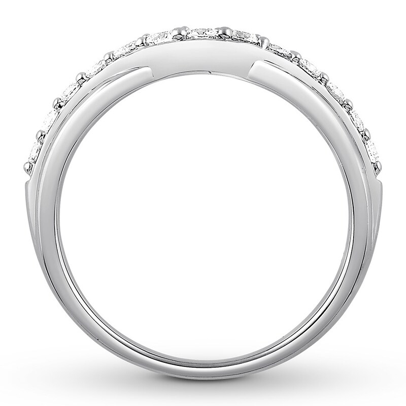 Main Image 2 of Previously Owned Diamond Contour Ring 1/2 carat tw Round 14K White Gold