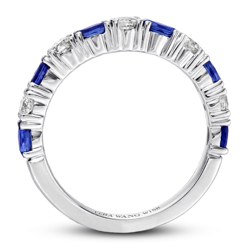 Main Image 2 of Previously Owned Vera Wang WISH Sapphire Band 1/4 ct tw Diamonds 14K White Gold