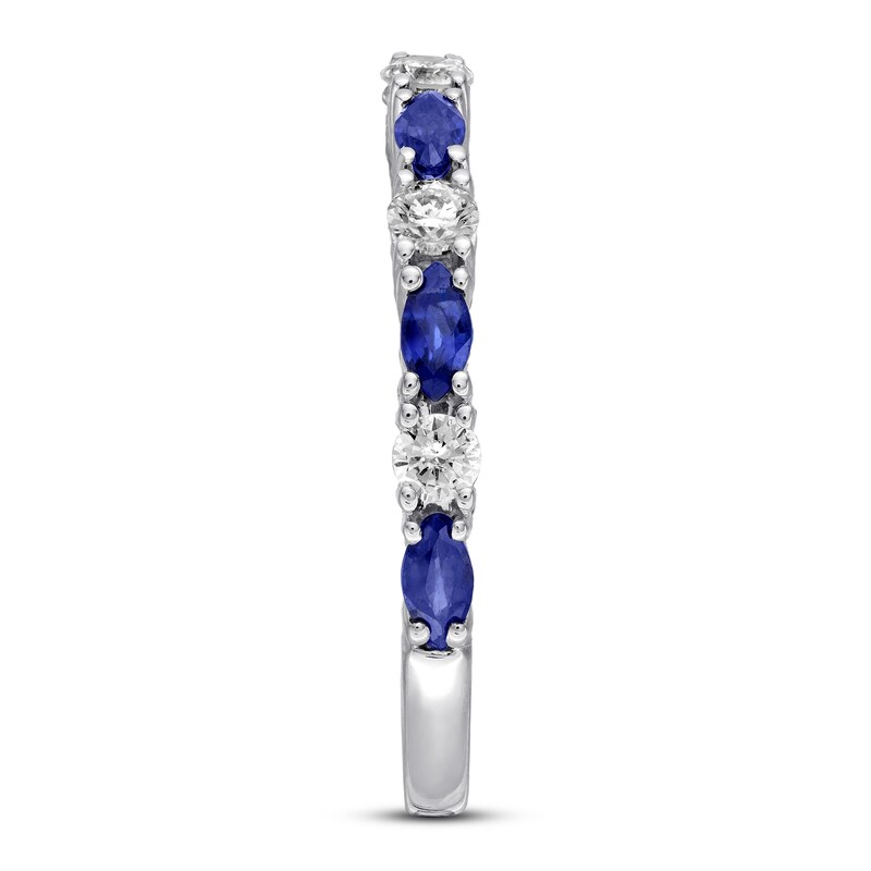 Main Image 3 of Previously Owned Vera Wang WISH Sapphire Band 1/4 ct tw Diamonds 14K White Gold