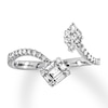 Thumbnail Image 1 of Previously Owned Diamond Ring 3/8 carat tw Round/Baguette/Princess 14K White Gold