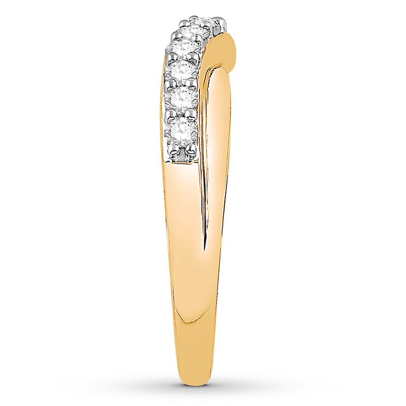 Main Image 3 of Previously Owned Diamond Contour Ring 1/2 carat tw Round 14K Yellow Gold