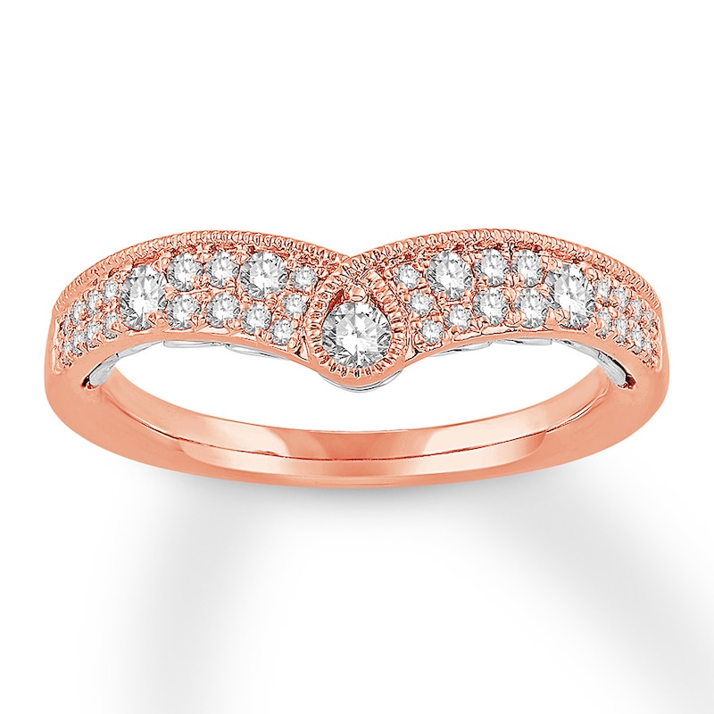 Main Image 1 of Previously Owned Diamond Contour Ring 3/8 ct tw Round-cut 14K Two-Tone Gold
