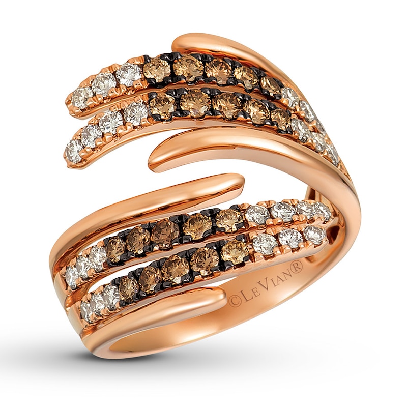 Previously Owned Le Vian Chocolate Ombre Ring 1 carat tw Diamonds 14K Strawberry Gold