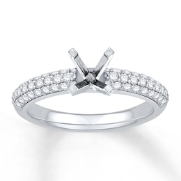 Previously Owned Colorless Diamond Ring Setting 1/2 ct tw Round 14K White Gold