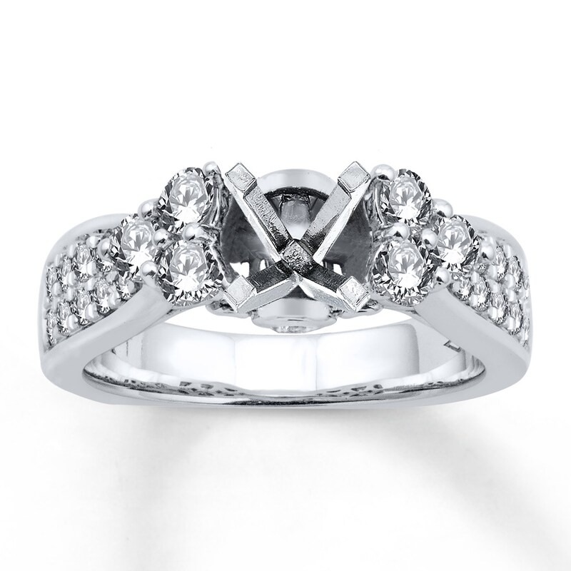 Main Image 1 of Previously Owned Diamond Ring Setting 1 carat tw Round 18K White Gold