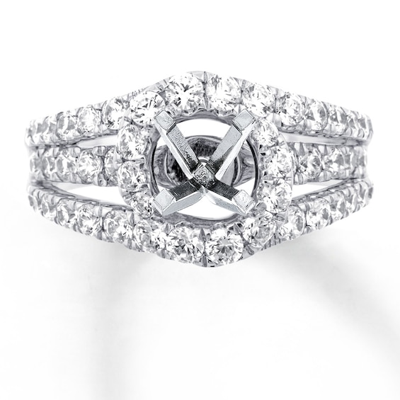 Previously Owned Diamond Ring Setting 138 ct tw Round 18K White Gold