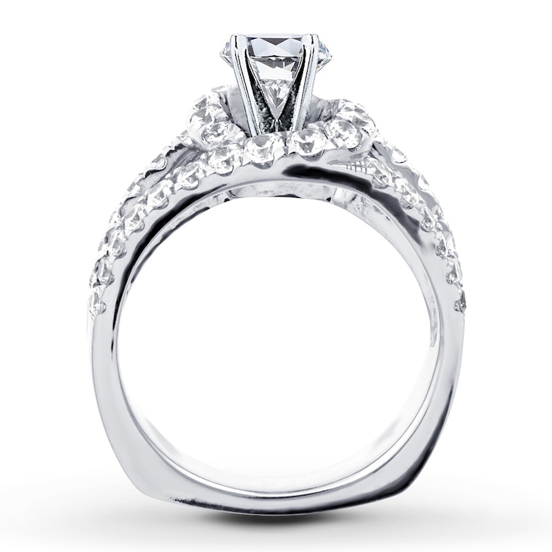 Main Image 2 of Previously Owned Diamond Ring Setting 1-3/8 ct tw Round 18K White Gold