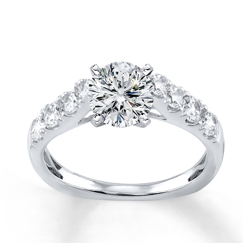 Main Image 3 of Previously Owned Diamond Engagement Ring Setting 5/8 ct tw Round 18K White Gold