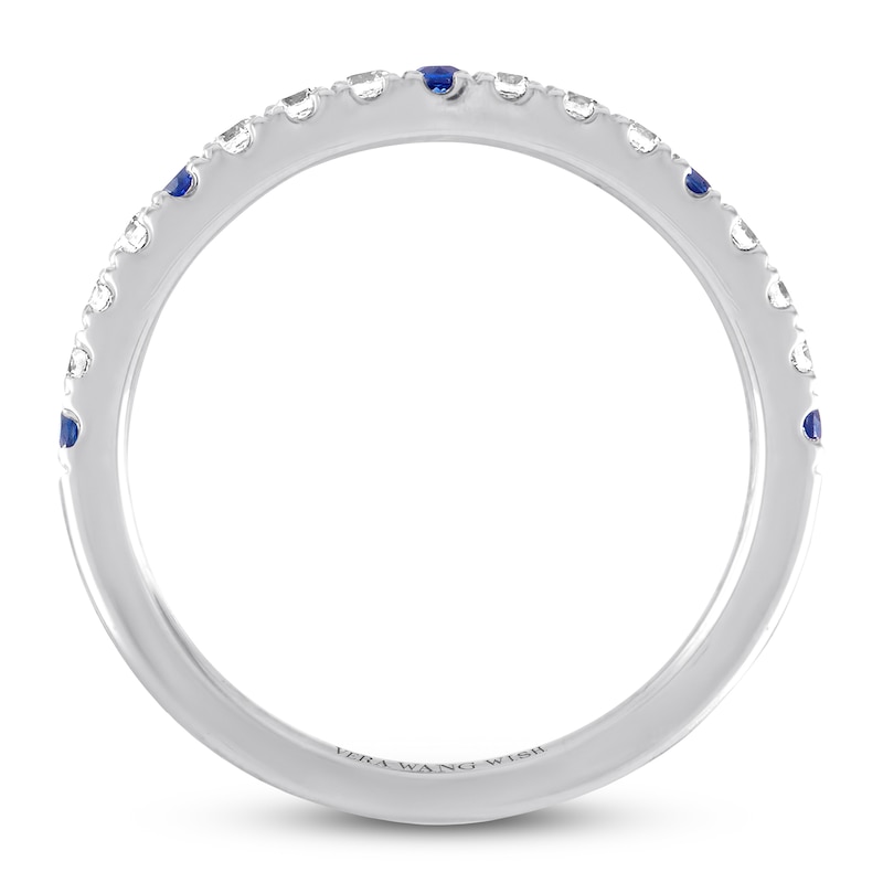 Main Image 2 of Previously Owned Vera Wang WISH Diamond & Sapphire Band 1/4 ct tw 14K White Gold