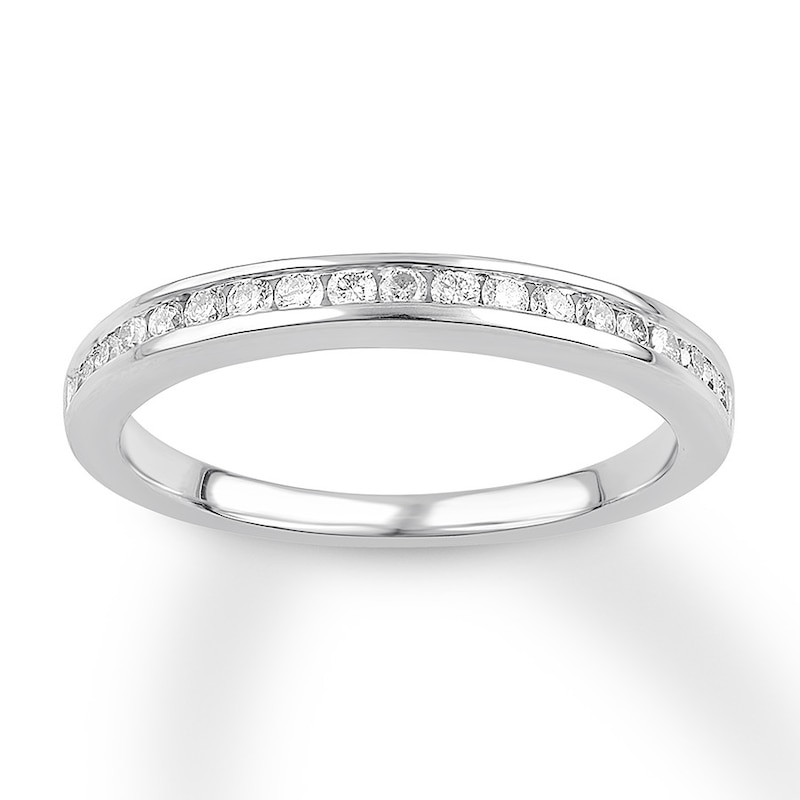 Main Image 1 of Previously Owned Diamond Wedding Band 1/4 carat tw Round 14K White Gold