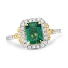 Thumbnail Image 1 of Previously Owned Natural Emerald Ring 3/8 ct tw Diamonds Round 10K Yellow Gold